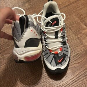 Nike Air Max Athletic Shoes - White, Gray, and Pink